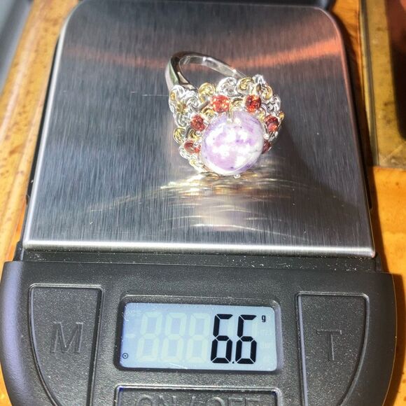 Rare Tiffany Stone Red Garnet Sterling Silver Cocktail Ring Size 8 - Picture 9 of 9
